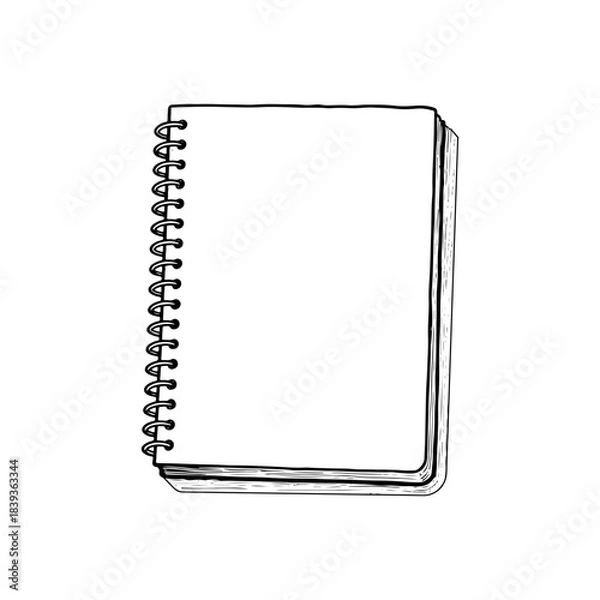Obraz Simple Hand-Drawn Spiral Notebook