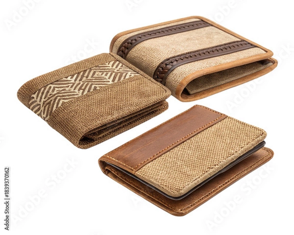 Obraz Jute wallets isolated on white background