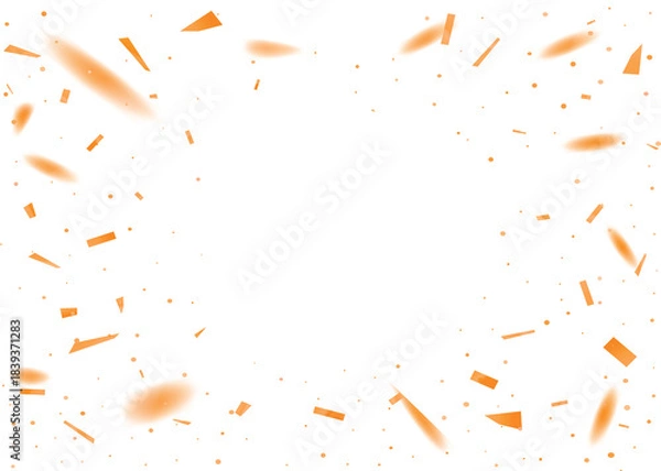 Obraz Orange confetti on transparent background, abstract festive design element