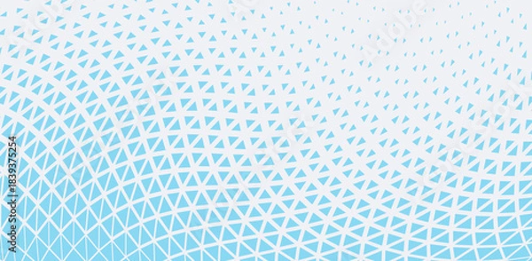 Fototapeta Abstract blue geometric hipster fashion design print halftone triangle pattern