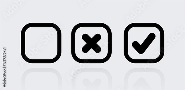 Obraz Checkbox icon round vector set