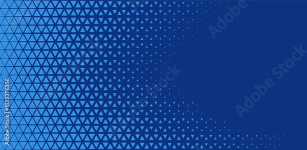 Fototapeta Triangle Halftone Pattern Blue Vector Abstract Geometric Technology Background. Triangle Halftone Texture