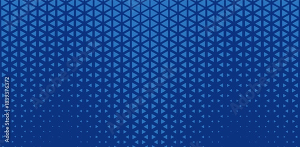 Fototapeta Triangle Halftone Pattern Blue Vector Abstract Geometric Technology Background. Triangle Halftone Texture