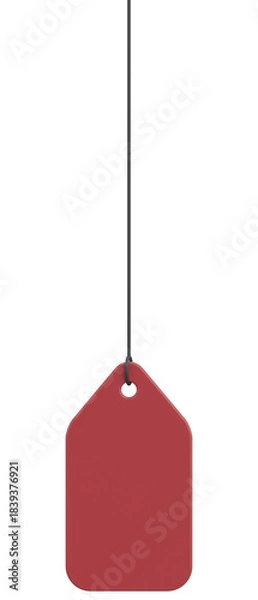 Obraz Empty Hanging Tag. 3D Illustration.