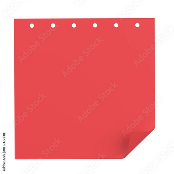 Obraz 3D notepad. Sticky note. 3D illustration.