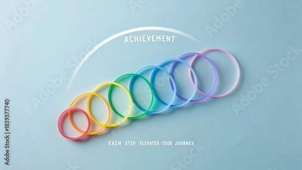 Obraz Colorful rings arranged in sequence, signifying achievement