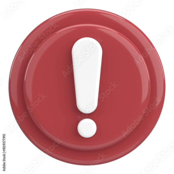 Obraz Warning sign. Exclamation mark. 3D illustration.