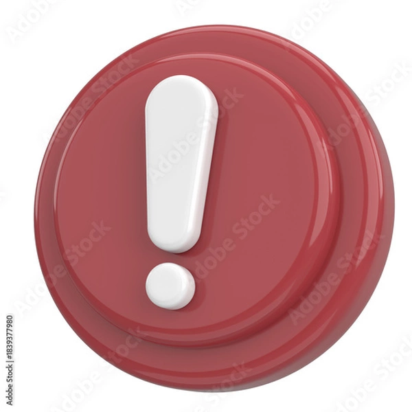 Obraz Warning sign. Exclamation mark. 3D illustration.