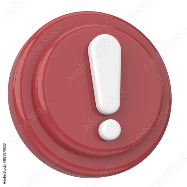 Obraz Warning sign. Exclamation mark. 3D illustration.