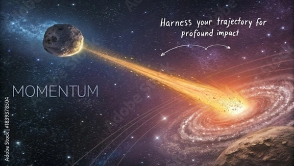 Obraz Cosmic asteroid collision impacting the galaxy with explosive energy