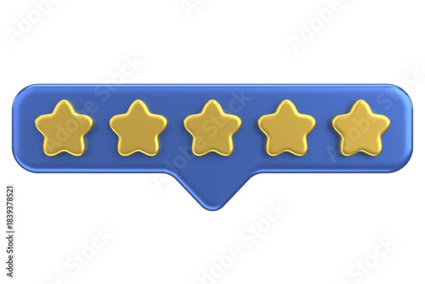 Obraz Review star. Star rating. 3D illustration.