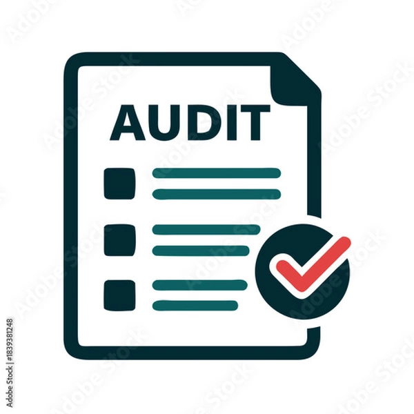 Obraz Audit document icon with checklist and checkmark