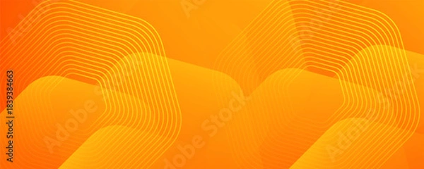 Fototapeta Orange abstract background with hexagon shapes. Geometric design element. Modern concept. Suitable for brochures, banners, corporate, covers, and posters. eps10