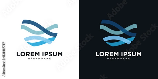 Obraz Abstract blue wave logo concept design