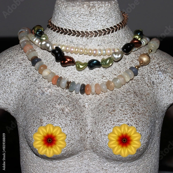 Obraz Büste mit Schmuckstücken mit KI erstellt+bearbeitet