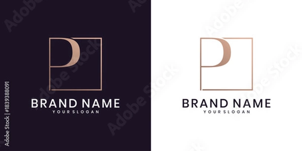 Obraz Luxury P monogram logo design
