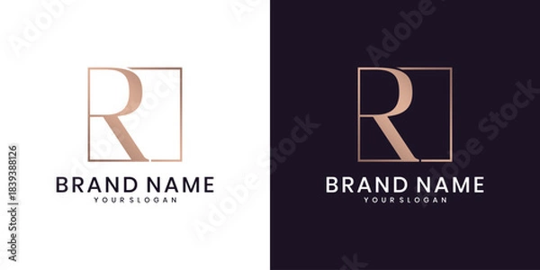 Obraz Luxury R monogram logo design