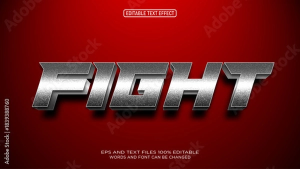 Obraz Fight 3D Style Steel text effect editable