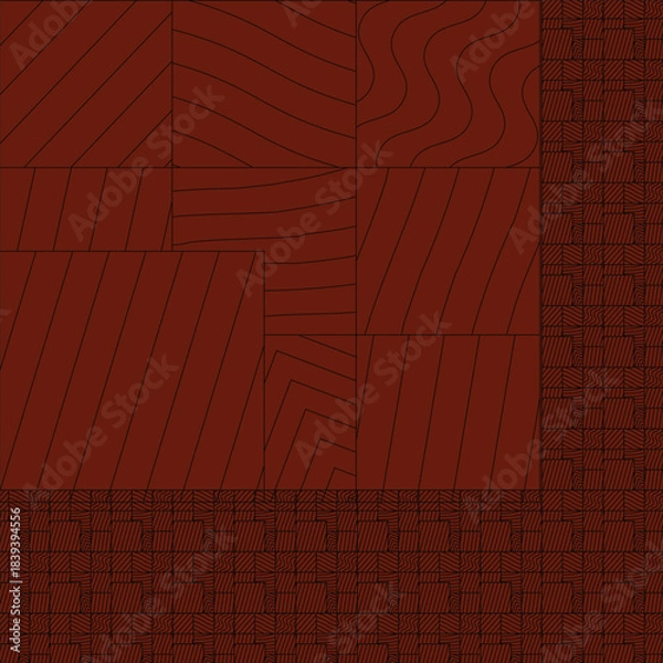 Obraz Red brick wall abstract background with window accents in a modern vector design pattern