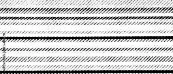 Obraz Macro of alternating bold and soft horizontal halftone stripes, black on transparent PNG, creating a graphic banded pattern in monochrome.