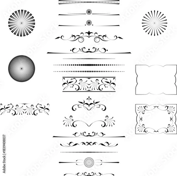 Obraz vector frames black on a white background