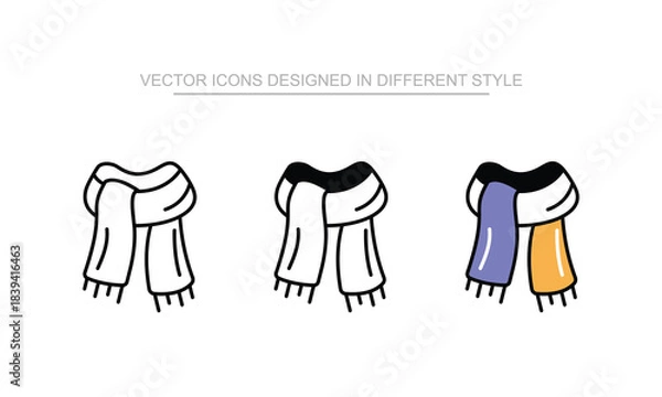 Obraz Scarf vector icon stock isolated on white sheet