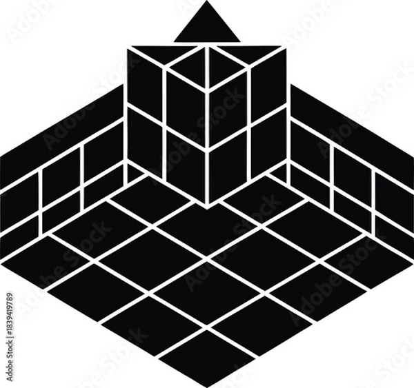 Obraz Grid based composition with strong brutalist tone