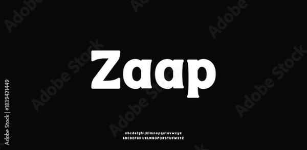 Obraz A bold, playful rounded font with a bubbly, energetic personality.
