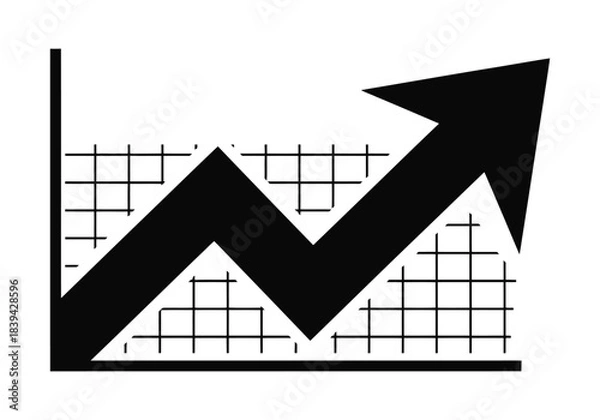 Obraz Volatile zigzag line chart icon showing sharp market fluctuations over a grid