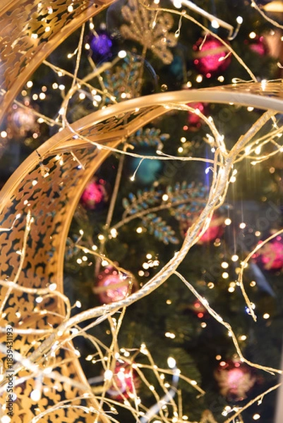 Obraz Décor d'arabesques de led à Noël