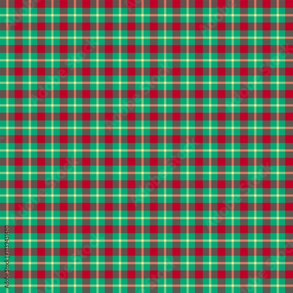 Fototapeta Geometric checkered pattern. Seamless Christmas background.