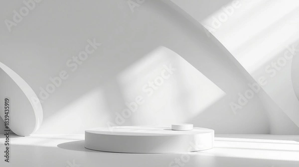 Obraz Modern 3D Podium on White Background