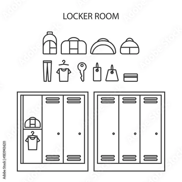 Obraz Locker icon set.