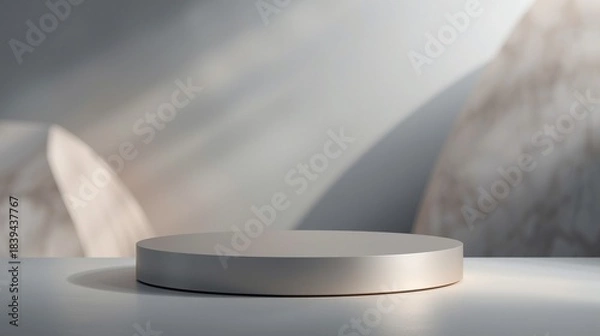 Obraz Modern 3D Podium on White Background