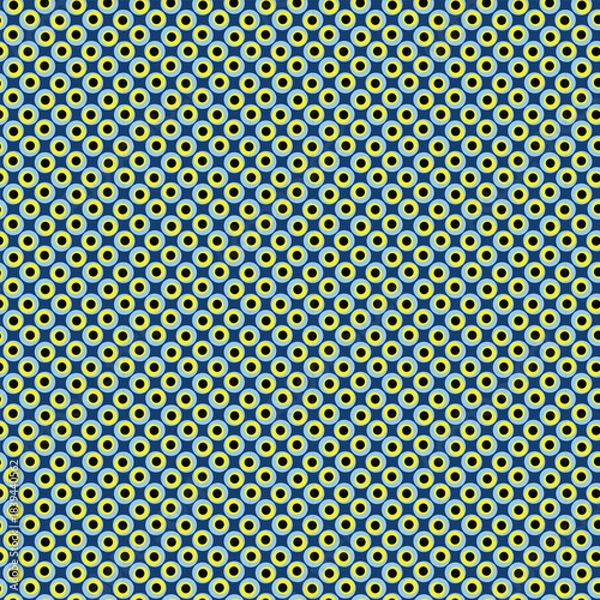 Obraz Abstract rounded geometric repeated pattern. Flat, retro design. Vector seamless pattern for textile, wallpaper, wrapping paper, prints, fabric, web background 