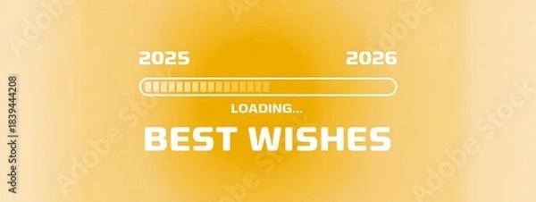 Fototapeta Loading new year 2025 best wishes with progress bar and warm background