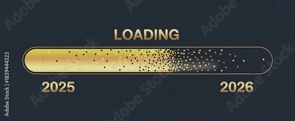 Fototapeta New year 2026 loading bar progress towards the future