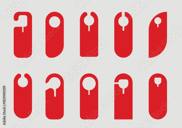 Obraz Door Hanger Tag Vector Blank Template Design