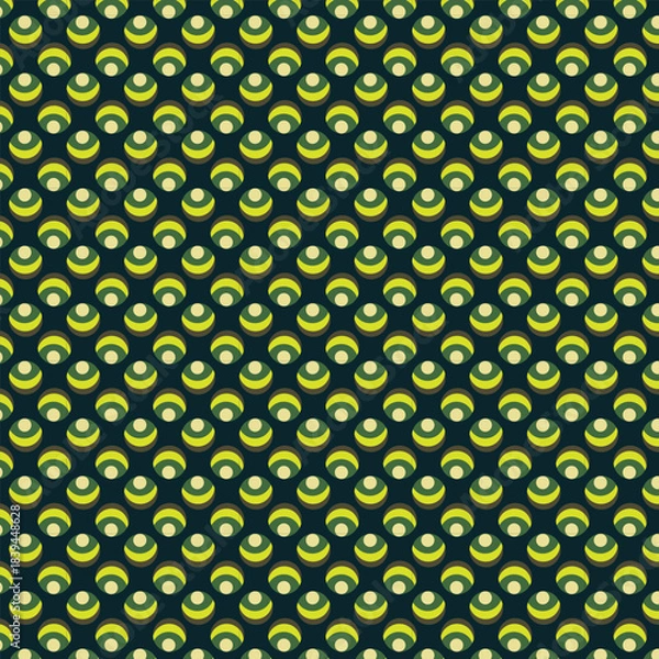 Obraz Abstract rounded geometric repeated pattern. Flat, retro design. Vector seamless pattern for textile, wallpaper, wrapping paper, prints, fabric, web background 