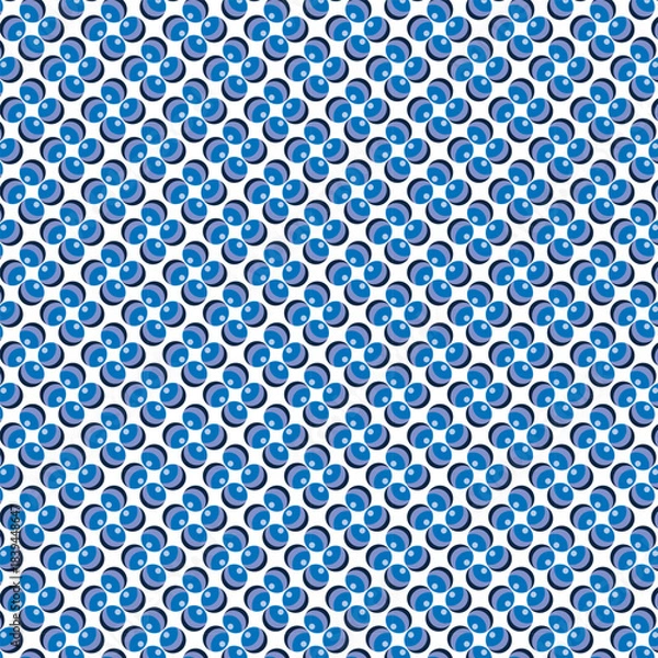 Obraz Abstract rounded geometric repeated pattern. Flat, retro design. Vector seamless pattern for textile, wallpaper, wrapping paper, prints, fabric, web background 