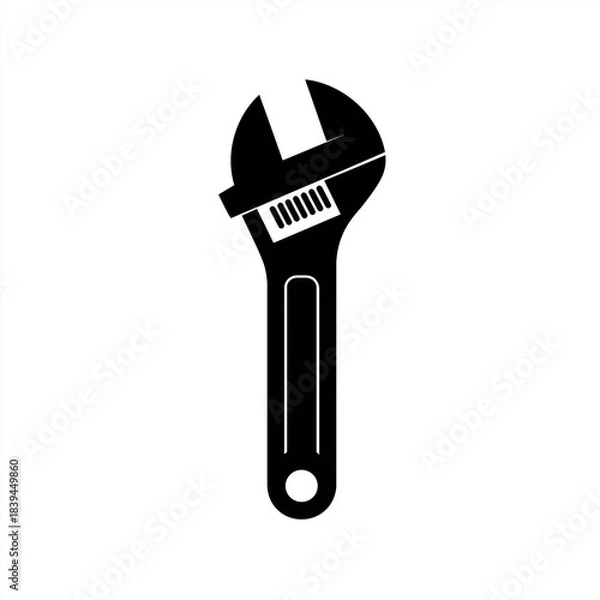 Fototapeta Adjustable Wrench Silhouette or Spanner Icon