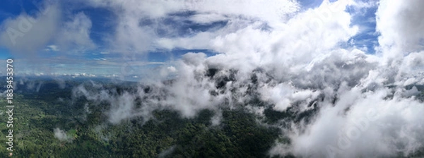 Obraz Mombacho volcano valley covered under clouds