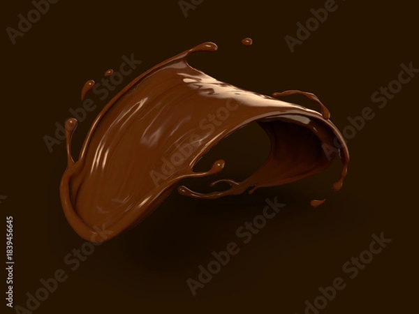 Obraz 溶けたチョコレートの3Dイラスト