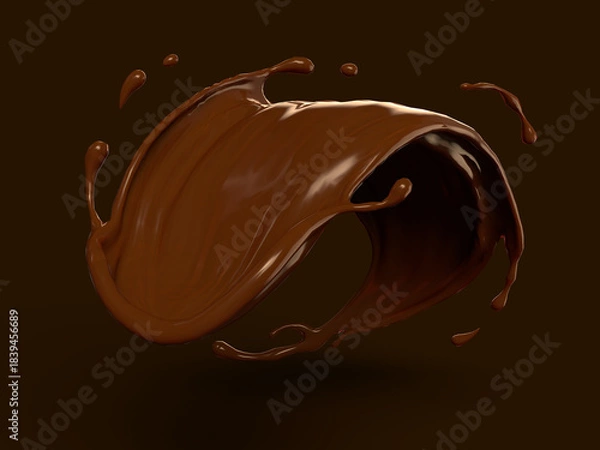 Obraz 溶けたチョコレートの3Dイラスト