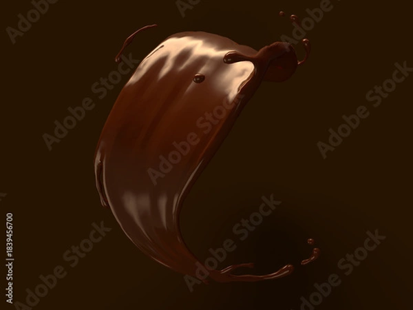 Obraz 溶けたチョコレートの3Dイラスト
