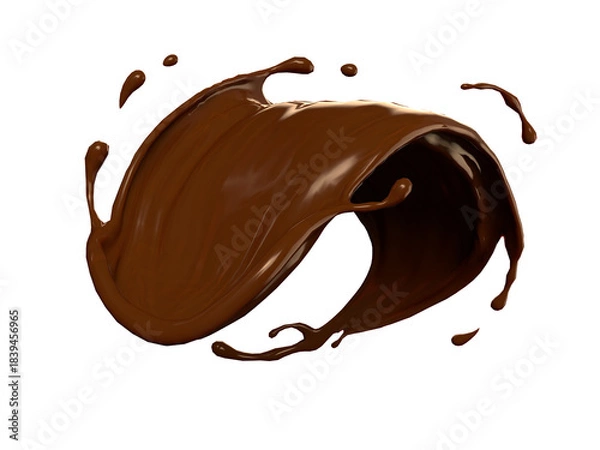 Obraz 溶けたチョコレートの3Dイラスト