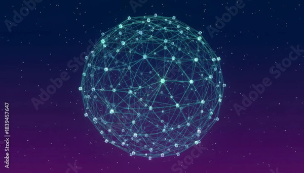 Obraz Digital Molecular Structure Futuristic Science And Technology Background