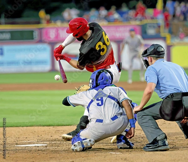 Obraz baseball player hitting left handed