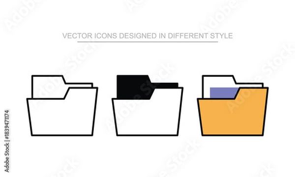 Obraz Folder vector design in modern and trendy style icon