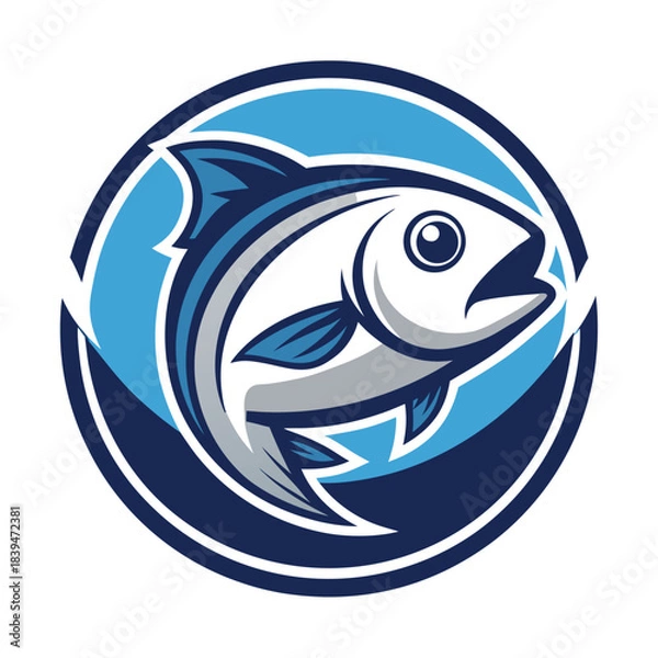 Obraz Modern clean fish logo design with smooth lines